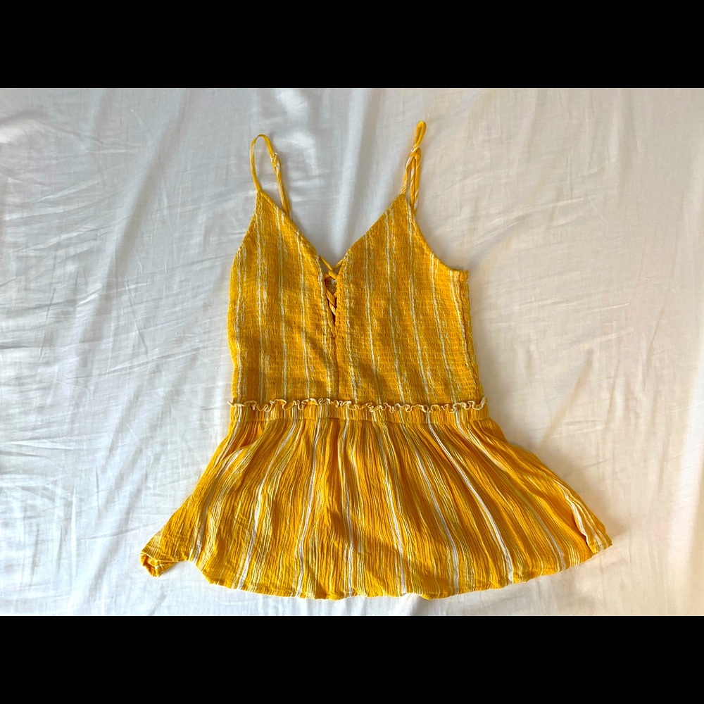 Altar’d State Yellow Patrons of Peace tank top